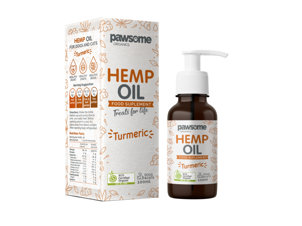 Pawesome Organics Hemp Seed Oil With Tumeric 100ml